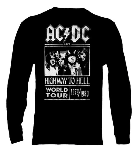 Polera Manga Larga Ac/dc - Highway To Hell World Tour Ver 07