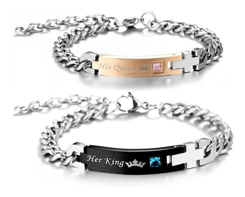 Pulsera Original El Rey La Reina Para Parejas, Enamorados