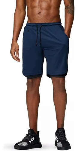 Gimnasio Short Con Licra Deportiva 2 En 1 Hombre Correr