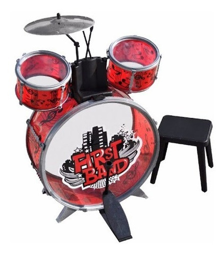 Bateria Musical First Band Infantil Orig Faydi Roja-   10218