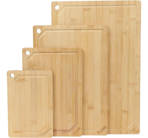 Set De 4 Tablas De Cortar De Bambú Extra Grande - Tablas De