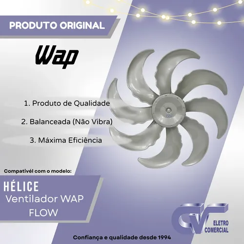 Hélice Ventilador Wap Flow Turbo /baumon 40cm 8 Pás Original