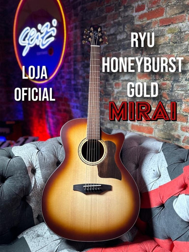 Violão Seizi Supreme Ryu Mirai Cutaway Honeyburst Gold Bag