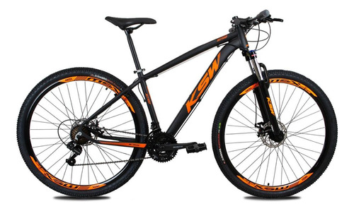 Bicicleta Ksw Aro 29 Modelo Xlt Cambios Shimano 24v C/ Trava Cor Preto/laranja Tamanho Do Quadro 21