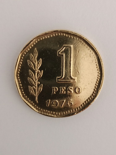 1 Moneda De $1.00 D 1976 Argentina,c/error D Gráfila Círculo