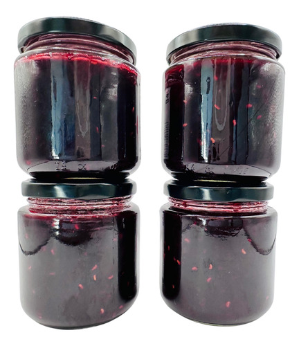 Pack 4 Mermeladas Artesanales Frutos Rojos Al Mezcal 210 G