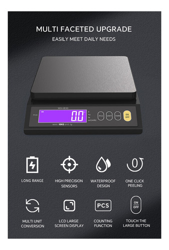 Báscula De Cocina Electrónica Digital Multifunción Sta De 10