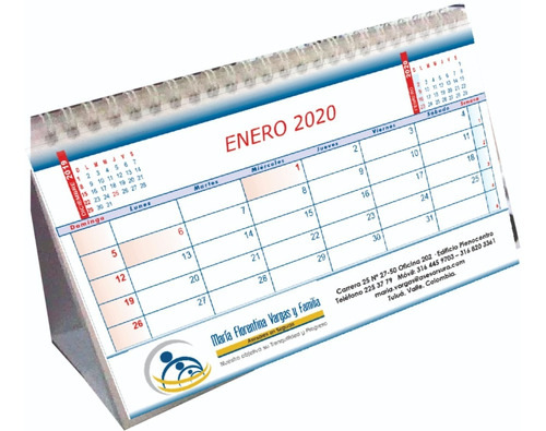 Paq X 50 Calendario Mensual Anillado Personalizado