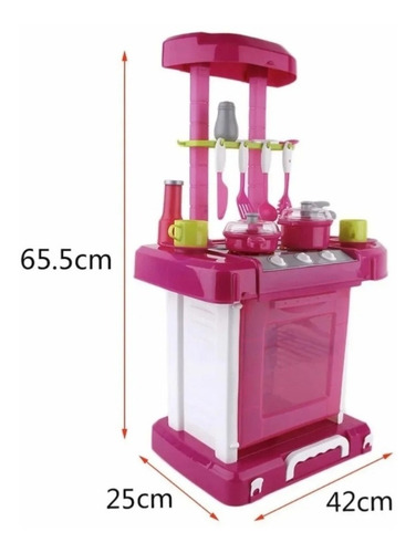 Imagen 3 de 4 de Cocina Juguete Para Niñas Con Luces Y Sonidos Alto 65cm