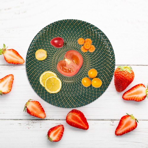 Plato De Fruta De Vidrio Para Decoración De Mesa De Comedor