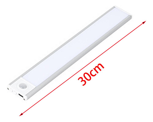 Luz De Movimiento, Usb, Luz Debajo Del Mostrador, 30cm Plata