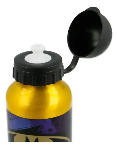 Botella Infantil De Aluminio Con Pico Batman Lj045 Cresko Color Amarillo