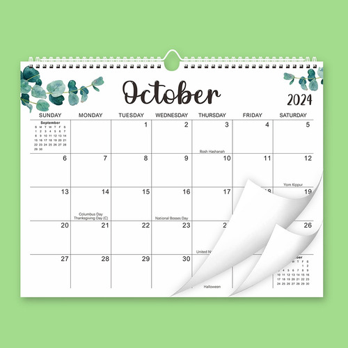 2 Peças De Calendário De Parede De 2024, Calendário De 18 Me