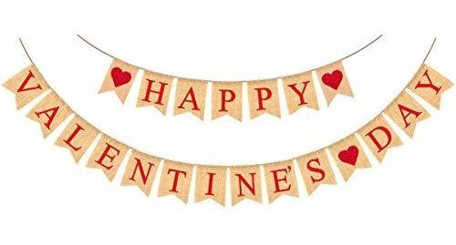 Feliz Día De San Valentín Banner Decoraciones Para El Día De