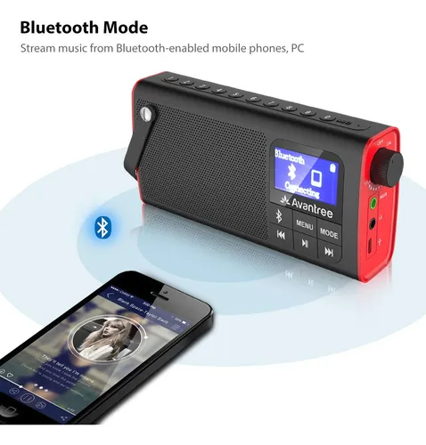 Avantree Sp850 Radio Fm Portátil Recargable Con Altavoz Bl.