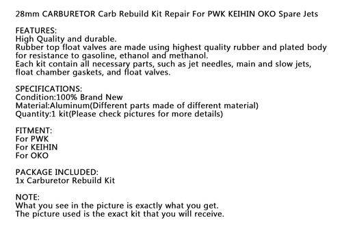 Kit De Reparación De Carburador De 28 Mm Para Pwk Oko