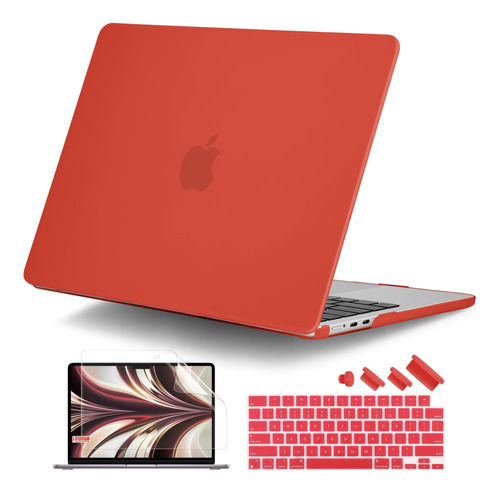 Funda Dongke Para Macbook Air 13 M2 + C/teclado Red