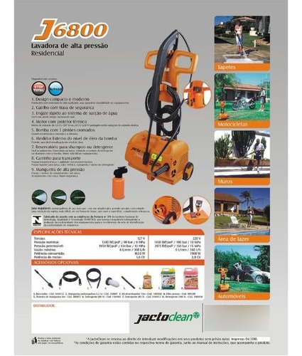 Lavadora De Alta Pressão Jacto J6800 - Stop Total