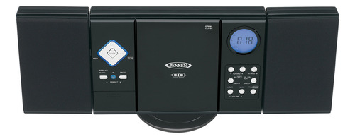 Sistema de CD Jensen Jmc-180 para montaje en pared con receptor estéreo AM/FM digital y mando a distancia