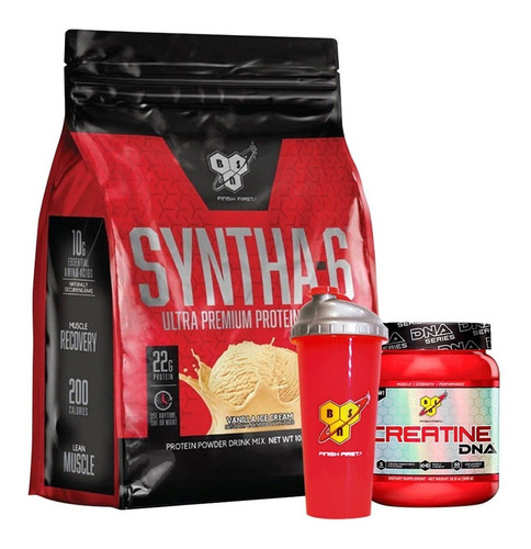 Syntha-6 10 Lb + Creatina Dna X 309gr + Vaso - Bsn