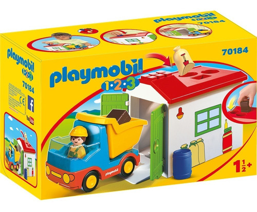 Playmobil 123 70184 Garage De Encastre Con Camion Volquete