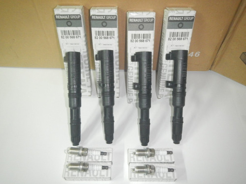 Kit X4 Bobinas Y 4 Bujias Original Megane 2 1.6 16v K4m