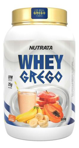 Whey Grego 900g - Nutrata - 2w Whey Concentrado/hidrolisado Sabor Vitamina de frutas