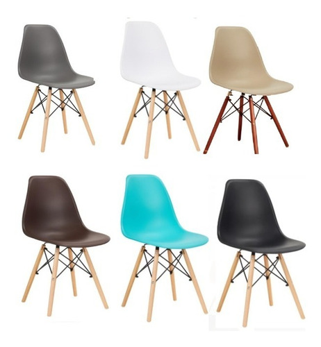 Joolihome Eiffel Juego de sillas de Comedor plástico, Madera, Estilo Retro, para Oficina, salón, Comedor, Cocina White Chair*2 Blanco 