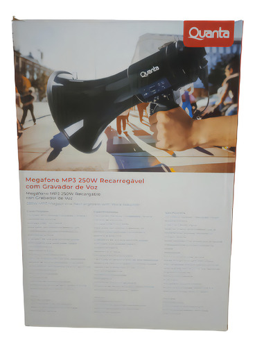 Megafone Profissional Quanta Qtmer250 Preto Preto