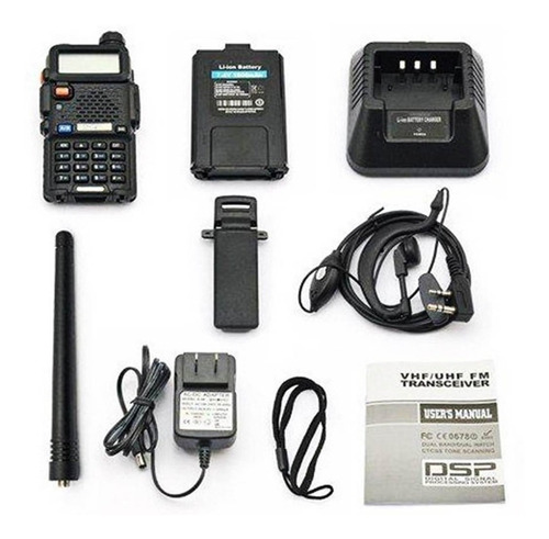 Imagem 3 de 4 de Kit 4 Radio Comunicador Walk Talk Baofeng Dual Band Uv5r