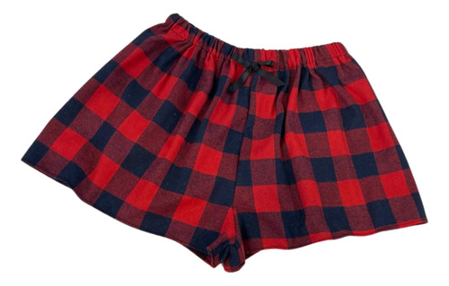 Super Kit Duo Pijama Parejas Franela De Cuadros Rojo -7 Pz