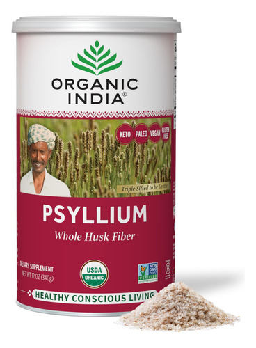 Suplemento Orgânico India Psyllium Herbal Powder 340ml - 2 P
