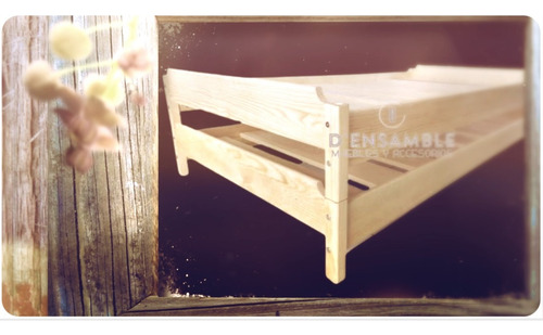 Cama Individual Base Apilable Canguro Box Doble Color Laca/natural