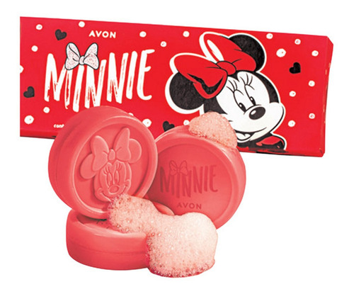 Estojo Sabonetes Em Barra Minnie Mouse Avon Com 3 Unidades