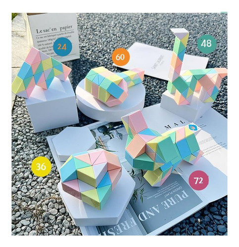 Juguete De Rompecabezas Magic Snake Cube Twist, 48 Segmentos
