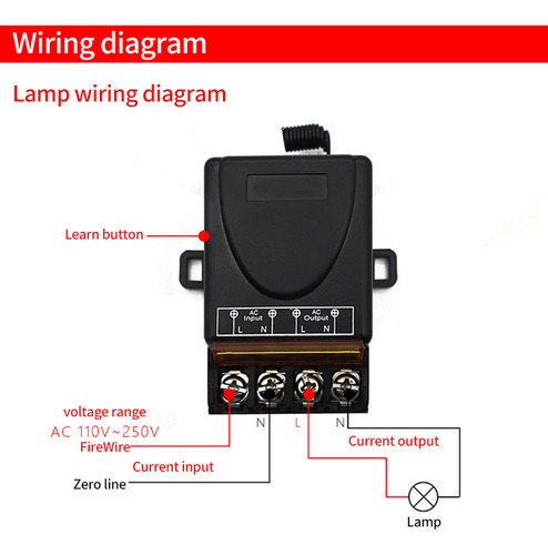 Interruptor De Control Remoto Inalámbrico Ca 220 V 30 A 1