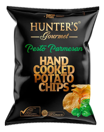 Chips De Batata Gourmet Pesto Parmesão Hunters 125g