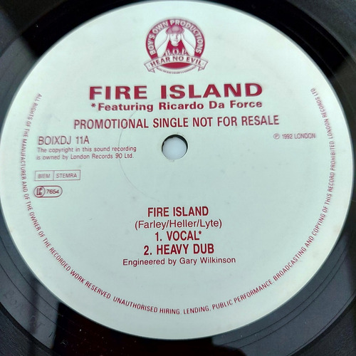 Fire Island Feat Ricardo Da Force - Fire Island  Imp Uk  Lp