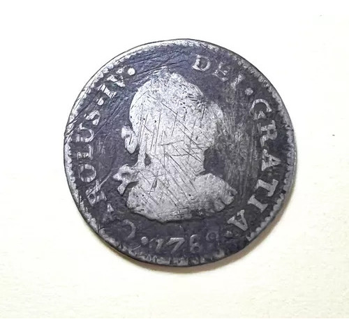 Moneda Original Plata 1/2 Medio Real Epoca Colonial 1789 