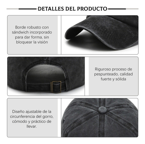A, 4pz Gorra Béisbol Vintage Algodón Con Sólido Color