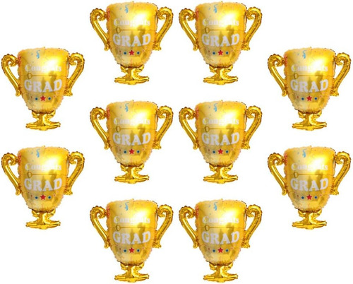 6 Globos Metalico Graduacion Trofeo Congrats Grad 75cm Fiest