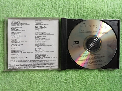 Eam Cd Missing You 3 1994 Roxette Heart Olivia Newton John