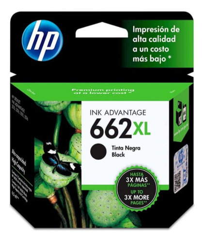 Cartucho De Tinta Hp 662xl Bk  Original De Alto Rendimiento 