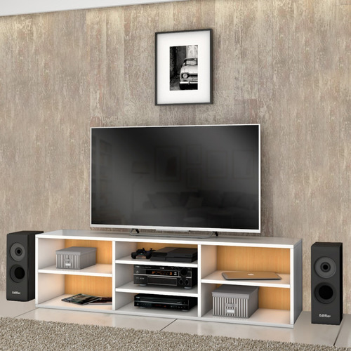 Rack Minimalista Para Tv Moderno Con Estantes