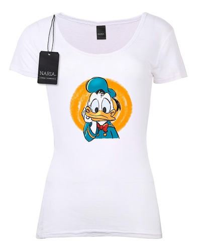 Remera Dama Pato Donald Dibujo Art Logo - Pspd5