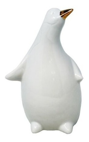 Pingüino Blanco De Cerámica