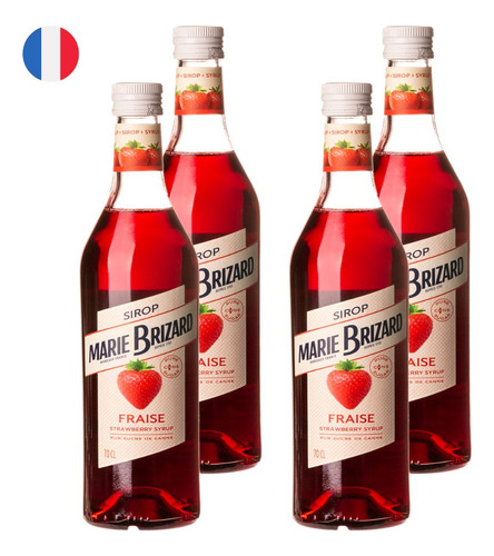 Kit 4 Xaropes Marie Brizard Morango França 700ml