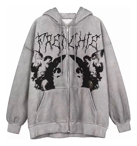 & Nuevos Sudadera Con Capucha Y2k De Talla Grande Con Cierre