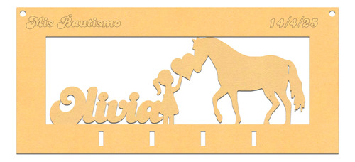 15 Porta Llaves Caballo Y Niña Personalizado Souvenir Mdf