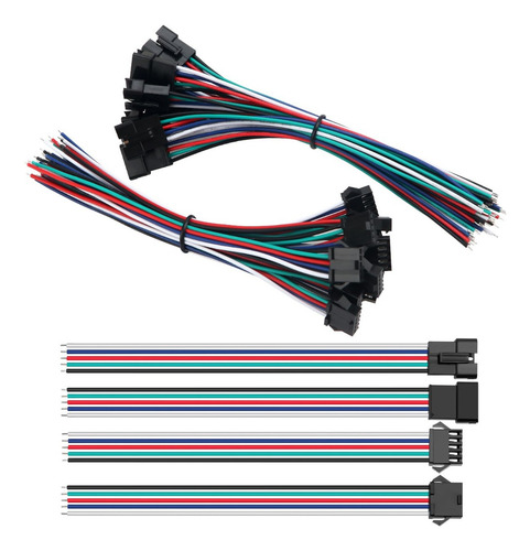 5 X Conector Jst-sm 5 Pines Par Macho Y Hembra Cable 20cm Color Negro
